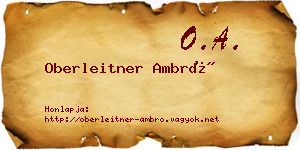 Oberleitner Ambró névjegykártya